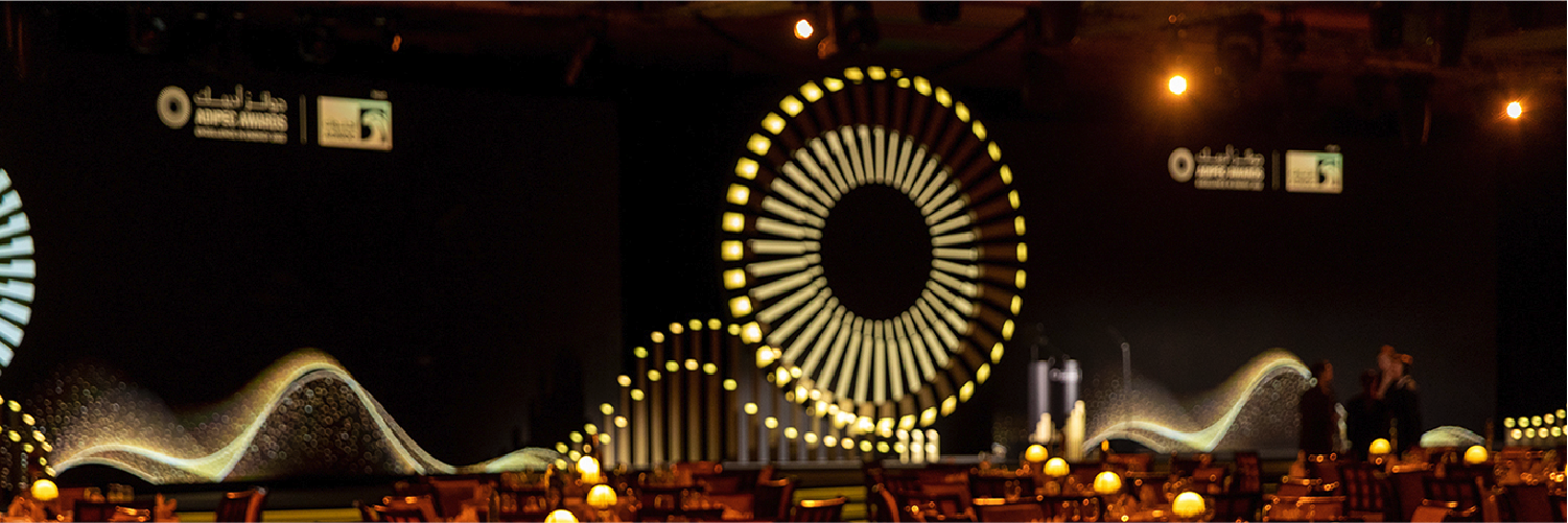 A 42-metre stage, synchronised table lighting and nominee-led pre-function experience created for more than 600 energy-sector guests at Emirates Palace.