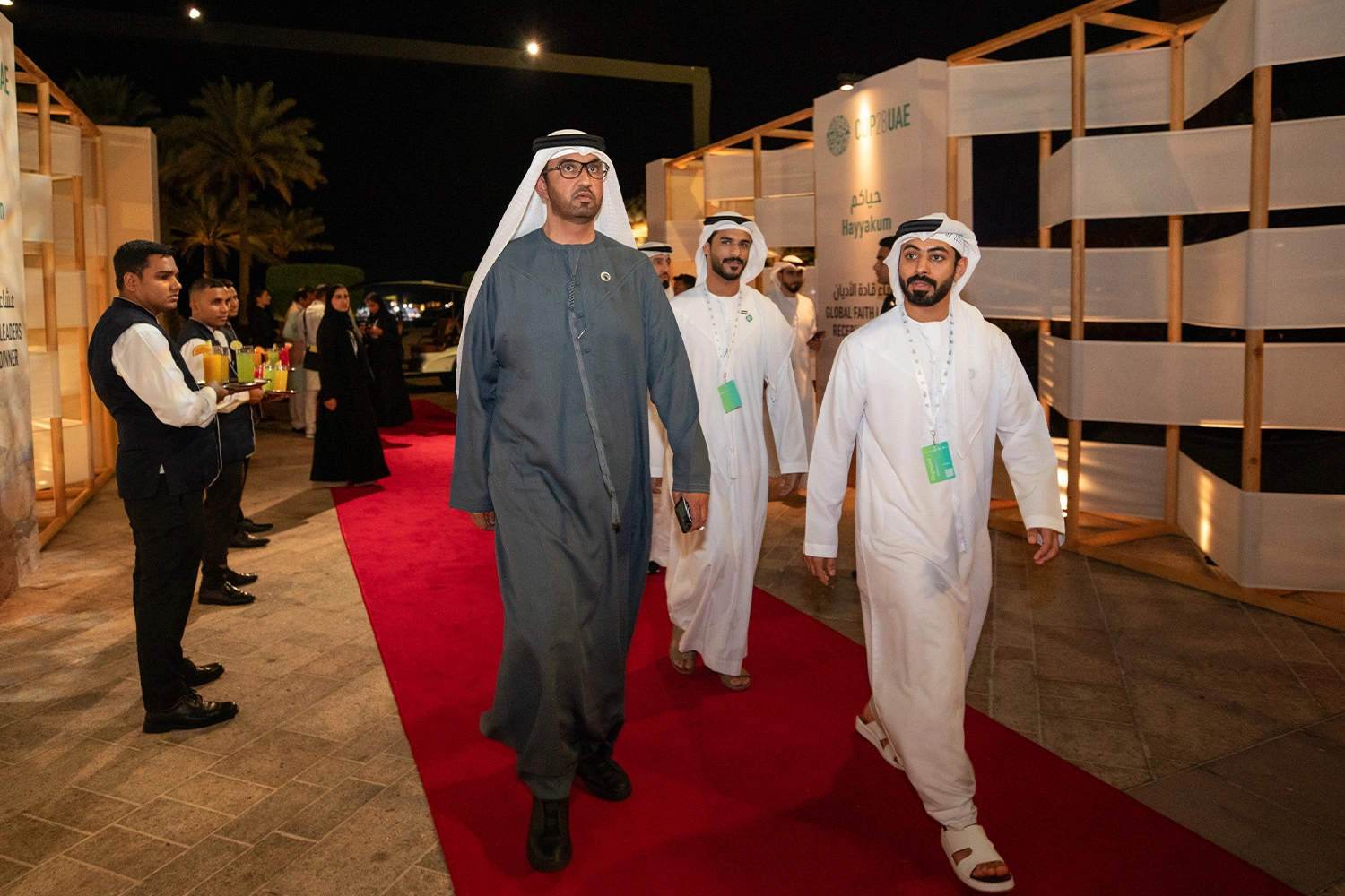 Four hundred global faith leaders welcomed through oud, gahwa, traditional scents and Emirati cuisine at Emirates Palace ahead of COP28.