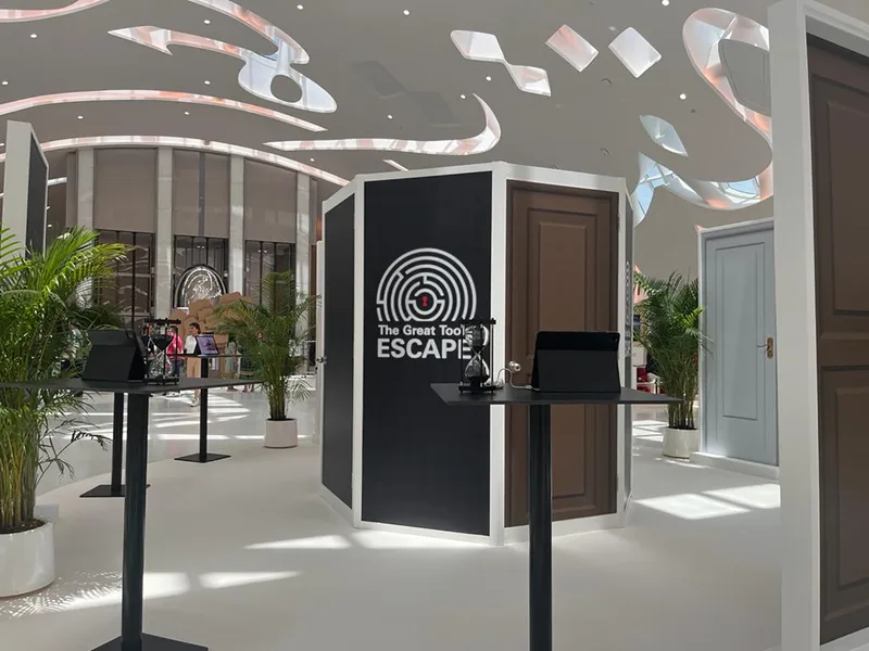 The Great Tools Escape immersive activation booth within the Circle of Excellence exhibition