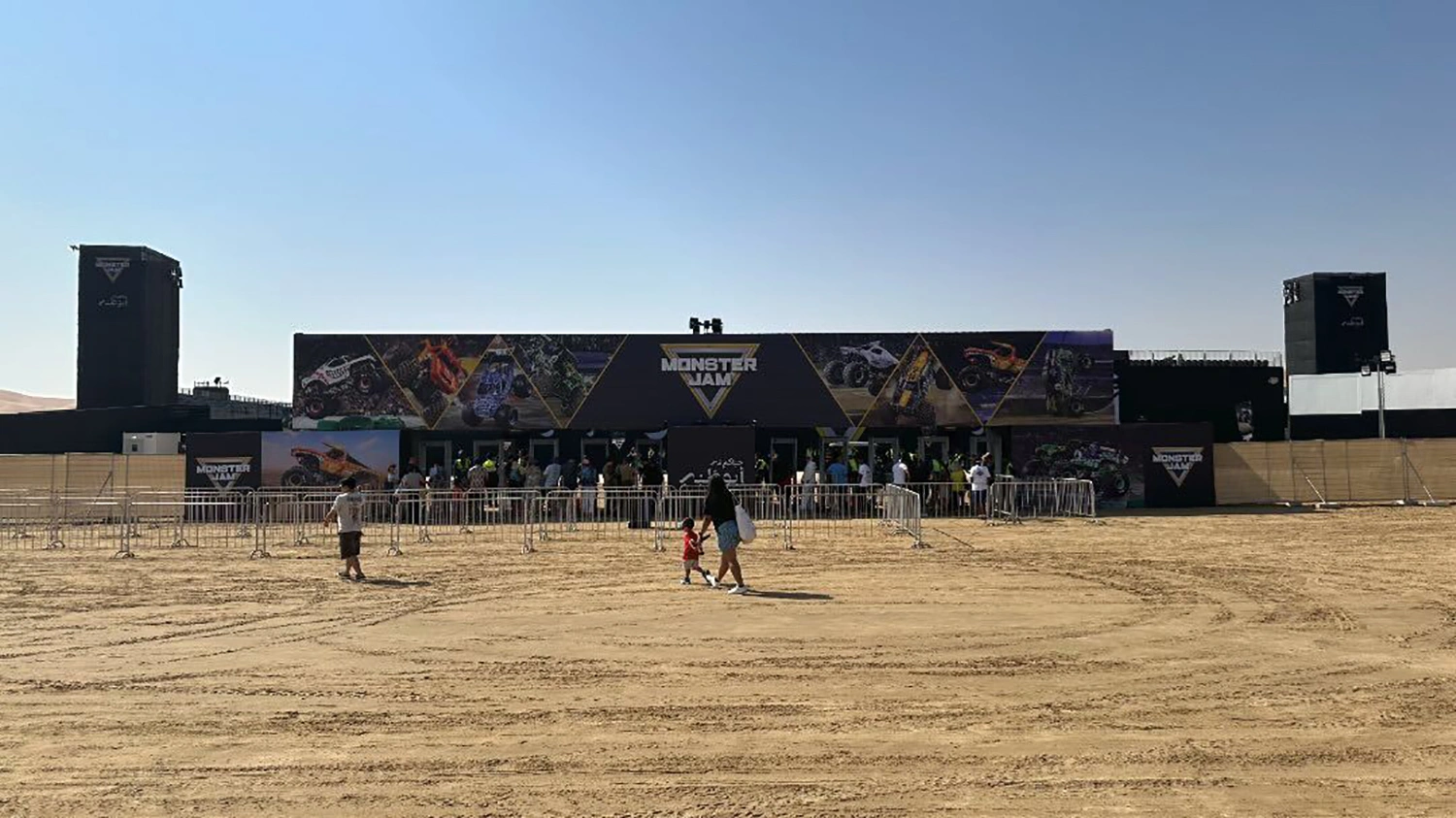 Evolution Scenic built entrance portal welcoming motorsport fans to Liwa arena venue