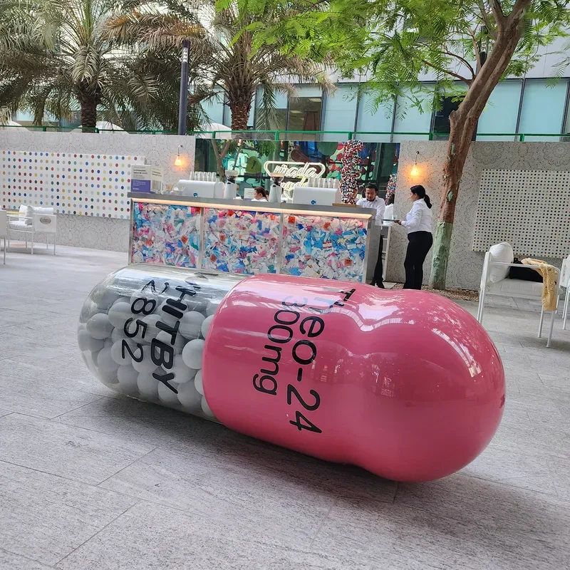 Outdoor lounge and hospitality seating at Prada Mode Dubai