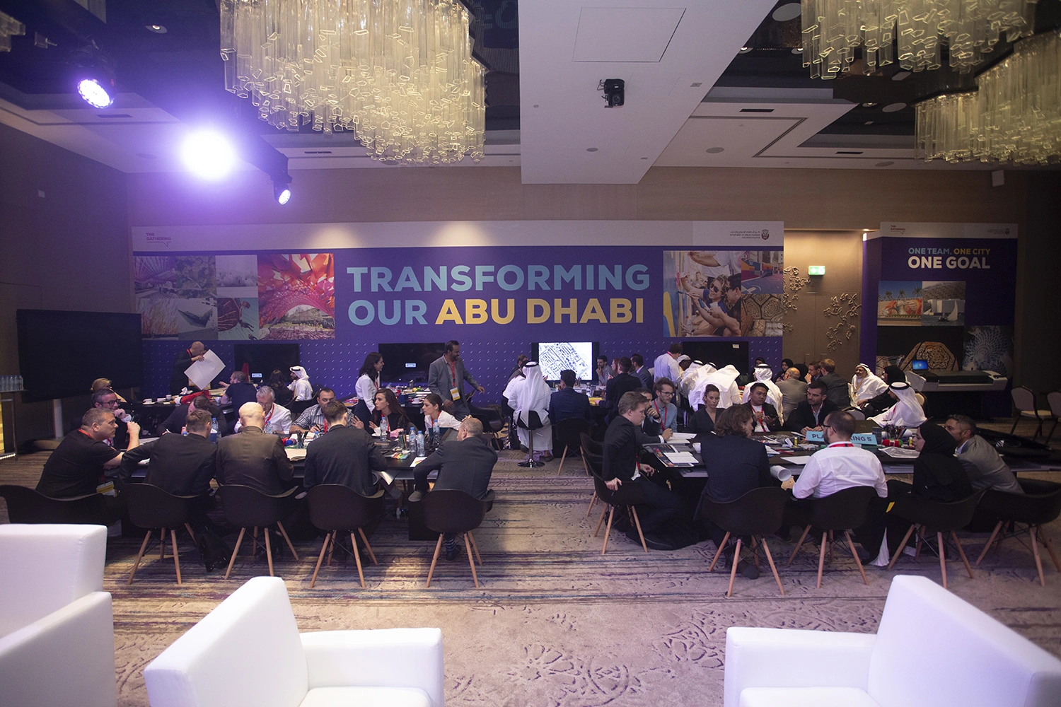 Breakout sessions at a conference with environmental design and implementation by Evolution Events.